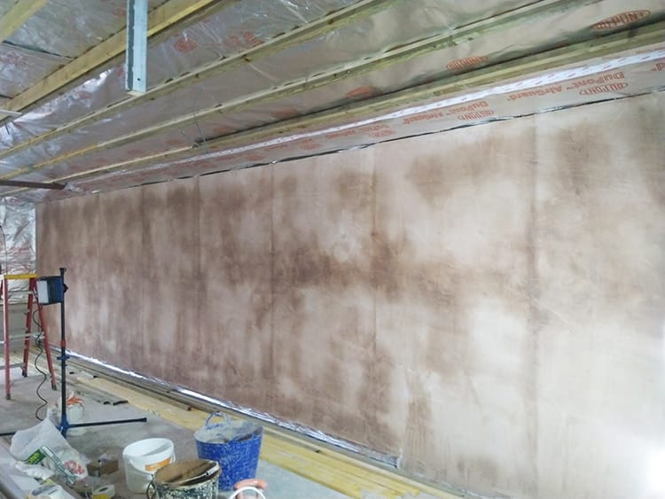 A plastered wall